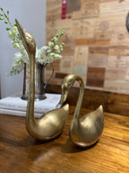 Vintage Large/XL Brass Swans - Set of Two