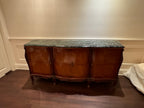 Antique French Louis XV Style Marble Top Marquetry Credenza/Sideboard/Buffet