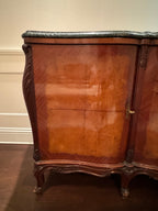 Antique French Louis XV Style Marble Top Marquetry Credenza/Sideboard/Buffet