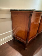 Antique French Louis XV Style Marble Top Marquetry Credenza/Sideboard/Buffet