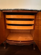 Antique French Louis XV Style Marble Top Marquetry Credenza/Sideboard/Buffet