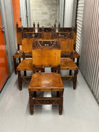 1960s Mexican Leather Dining Chairs - Set of 6