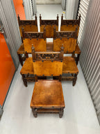 1960s Mexican Leather Dining Chairs - Set of 6