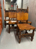 1960s Mexican Leather Dining Chairs - Set of 6
