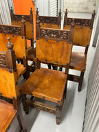 1960s Mexican Leather Dining Chairs - Set of 6