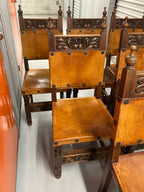 1960s Mexican Leather Dining Chairs - Set of 6