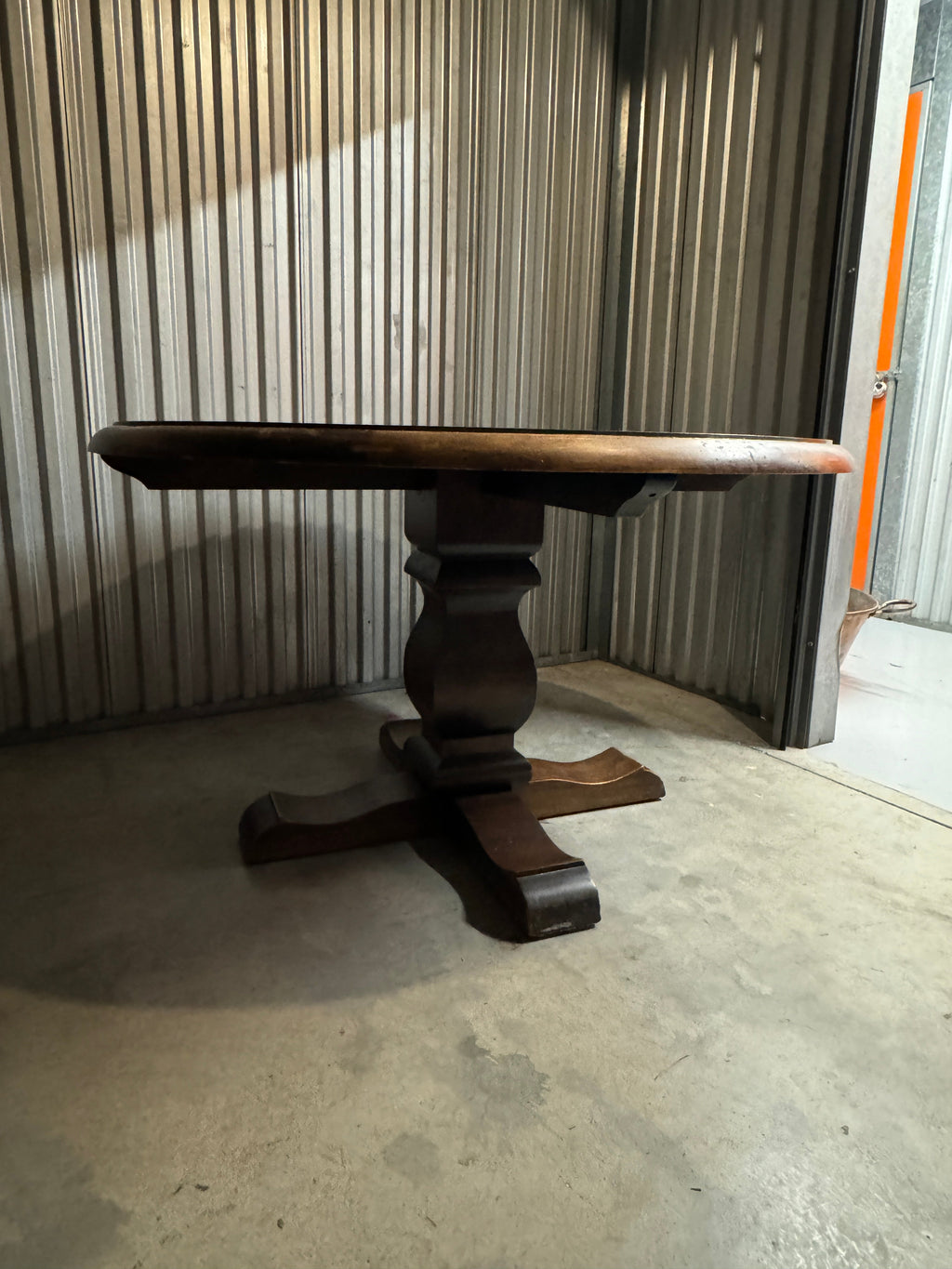 1960s Mexican Rustic Round Pedestal Dining Table