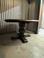 1960s Mexican Rustic Round Pedestal Dining Table