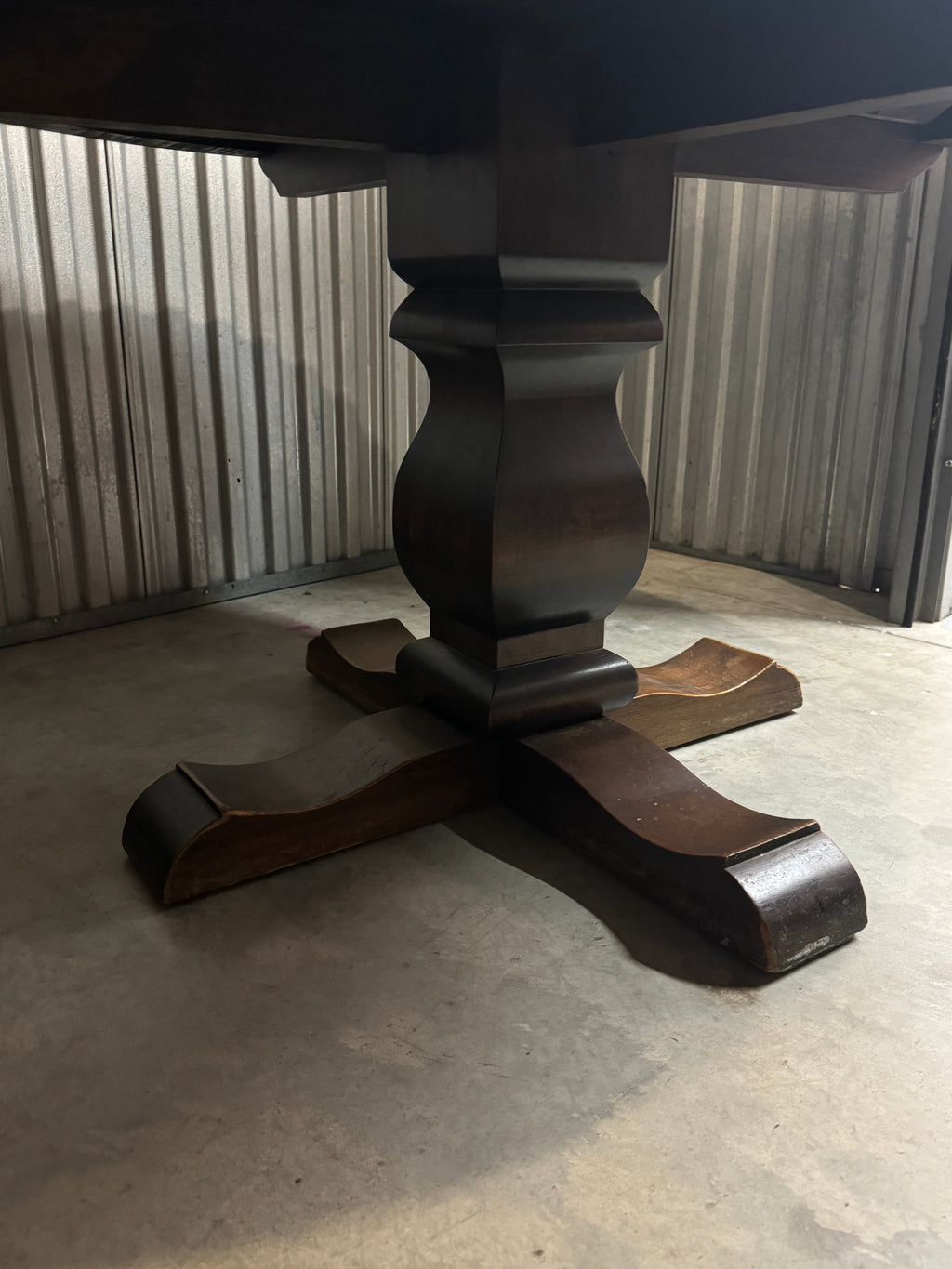 1960s Mexican Rustic Round Pedestal Dining Table