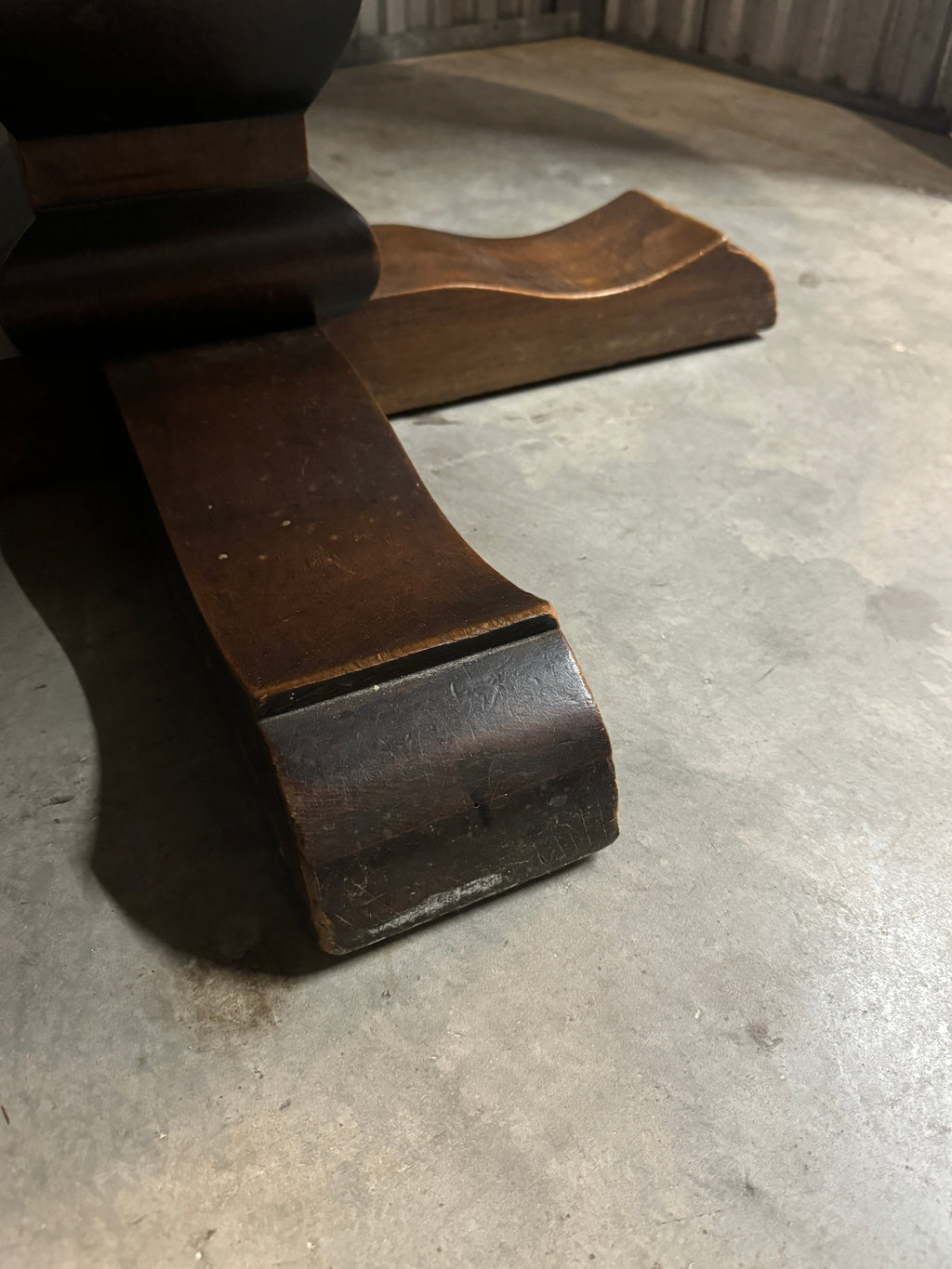 1960s Mexican Rustic Round Pedestal Dining Table