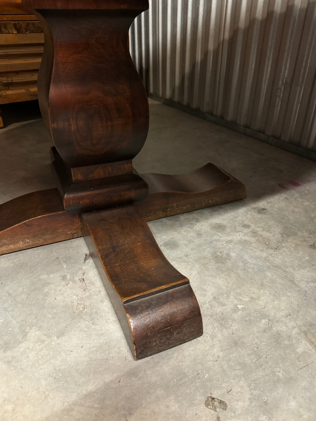 1960s Mexican Rustic Round Pedestal Dining Table