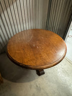 1960s Mexican Rustic Round Pedestal Dining Table
