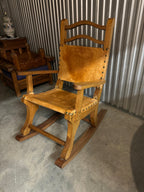 Vintage Mexican Leather Rocking Chair
