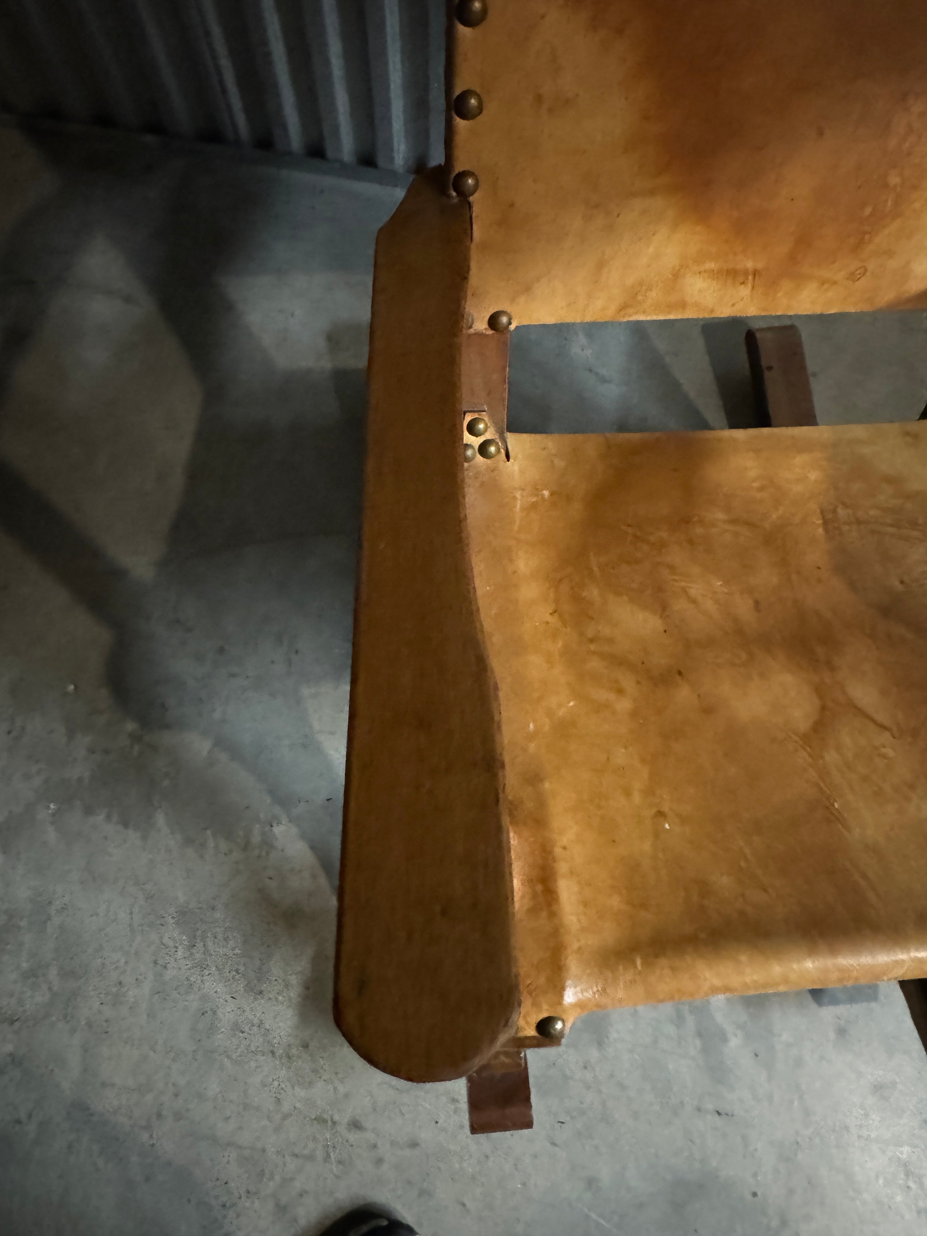 Vintage Mexican Leather Rocking Chair