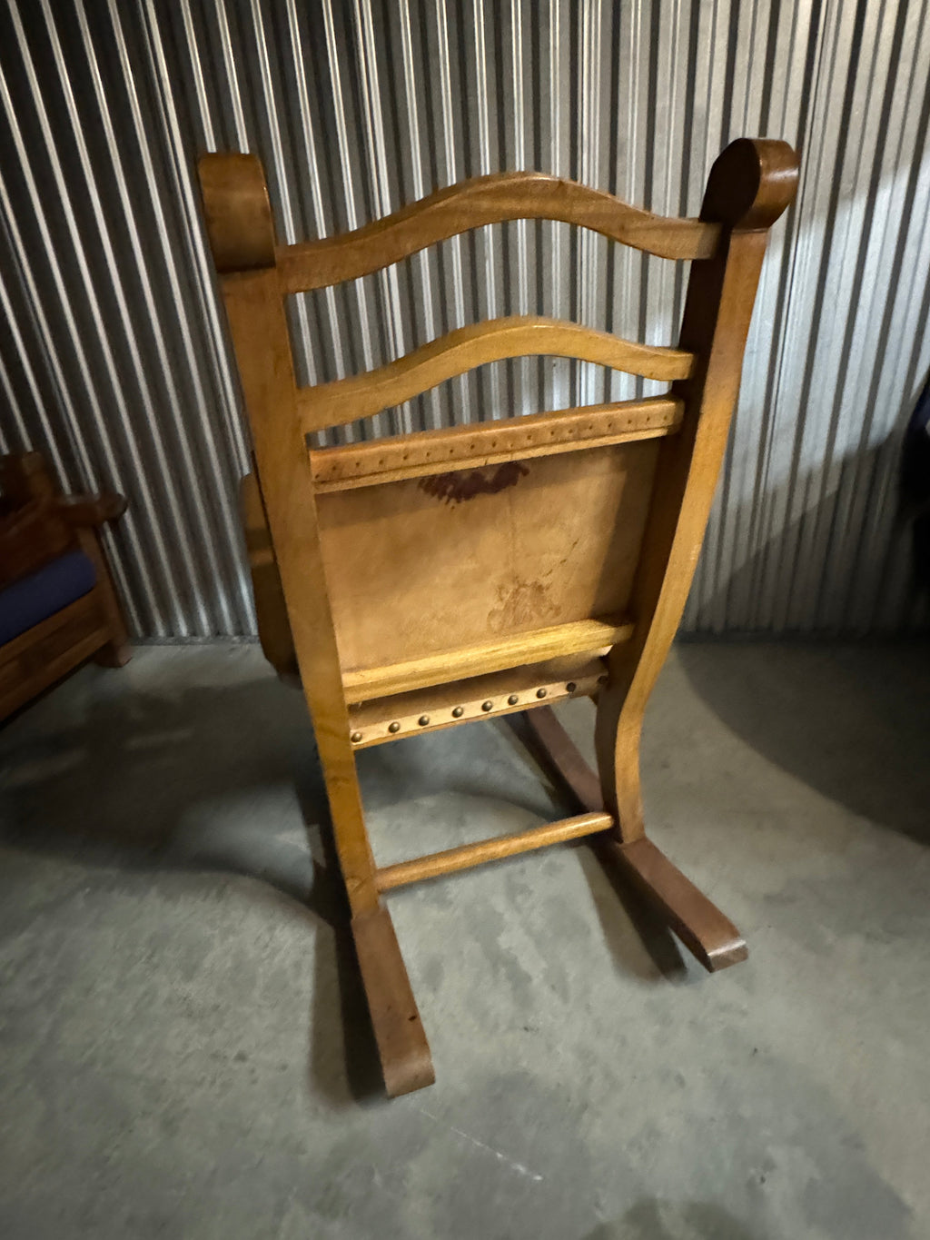 Vintage Mexican Leather Rocking Chair