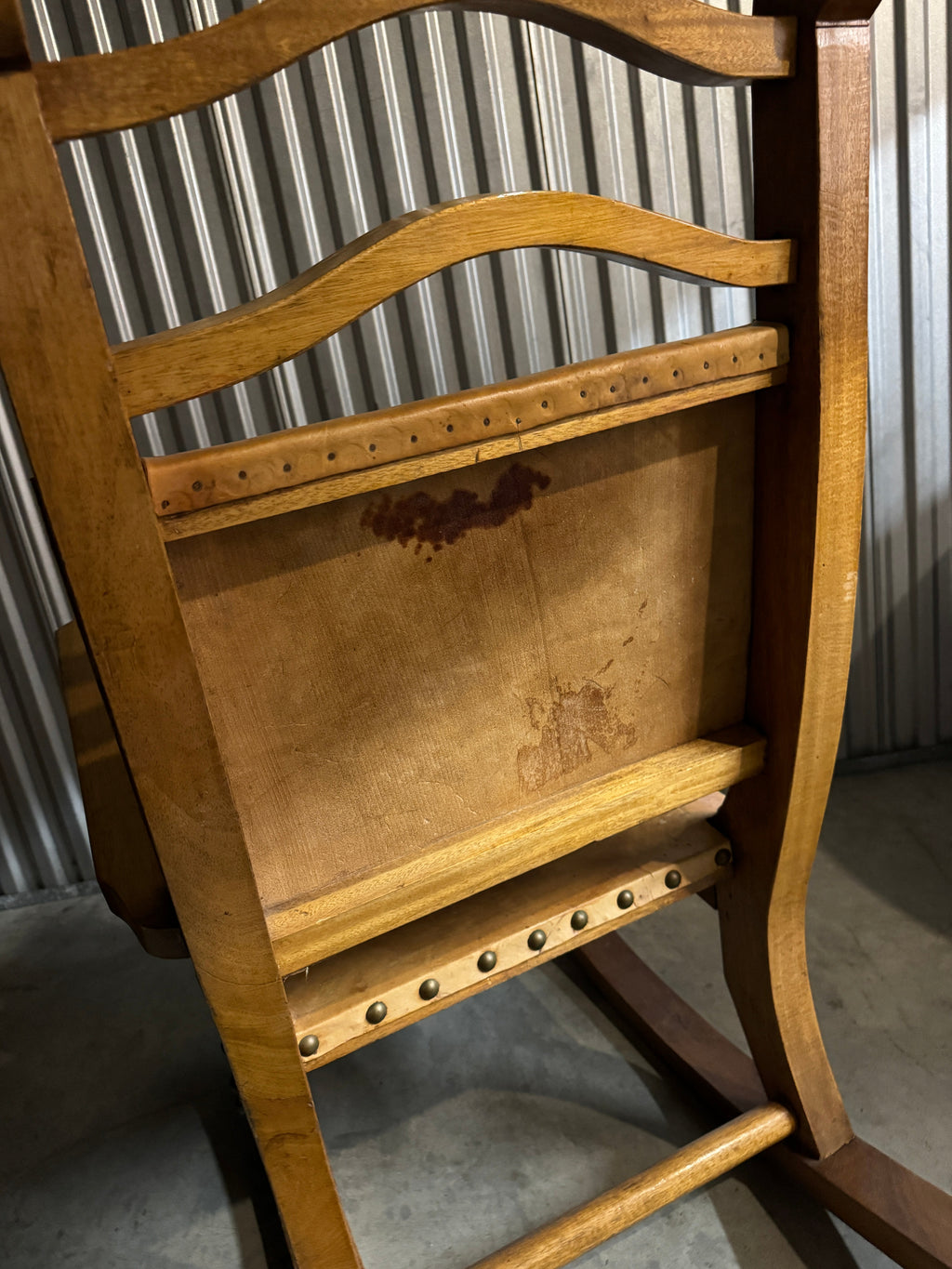 Vintage Mexican Leather Rocking Chair