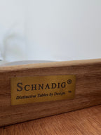 Vintage Schnadig Mahogany Pedestal Round End Table or Drum Table