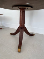 Vintage Schnadig Mahogany Pedestal Round End Table or Drum Table