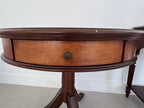 Vintage Schnadig Mahogany Pedestal Round End Table or Drum Table