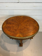 Bronze Ormolu Mounted Oval Marquetry End, Side or Accent Table