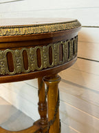 Bronze Ormolu Mounted Oval Marquetry End, Side or Accent Table