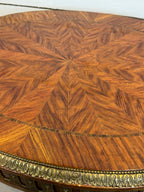 Bronze Ormolu Mounted Oval Marquetry End, Side or Accent Table