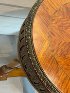 Bronze Ormolu Mounted Oval Marquetry End, Side or Accent Table