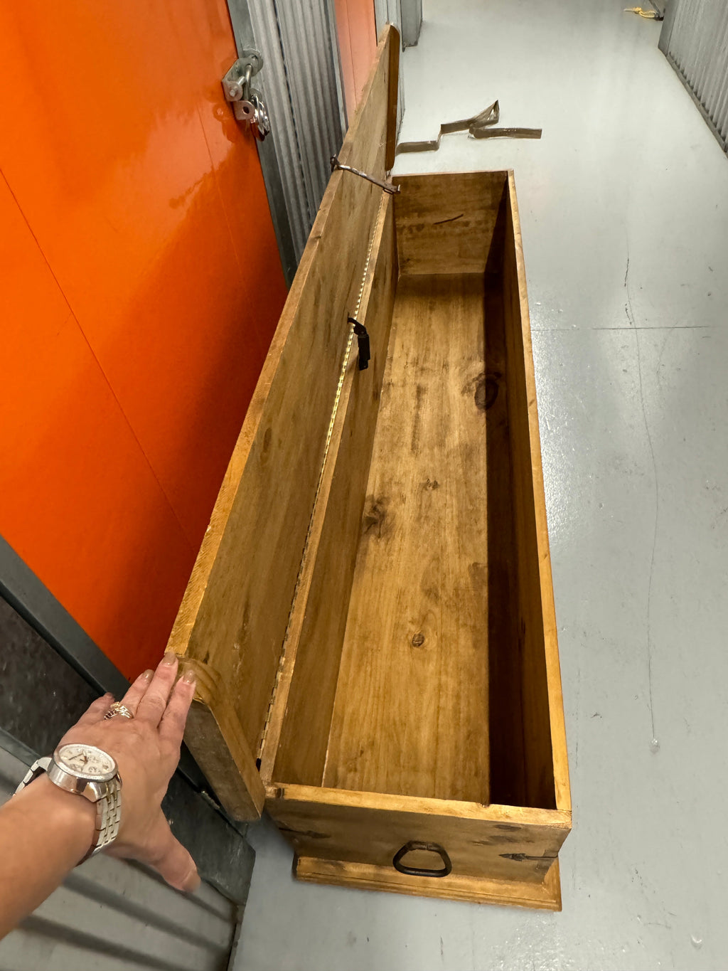 Vintage Primitive Pine Storage Chest Trunk Bench - King Size