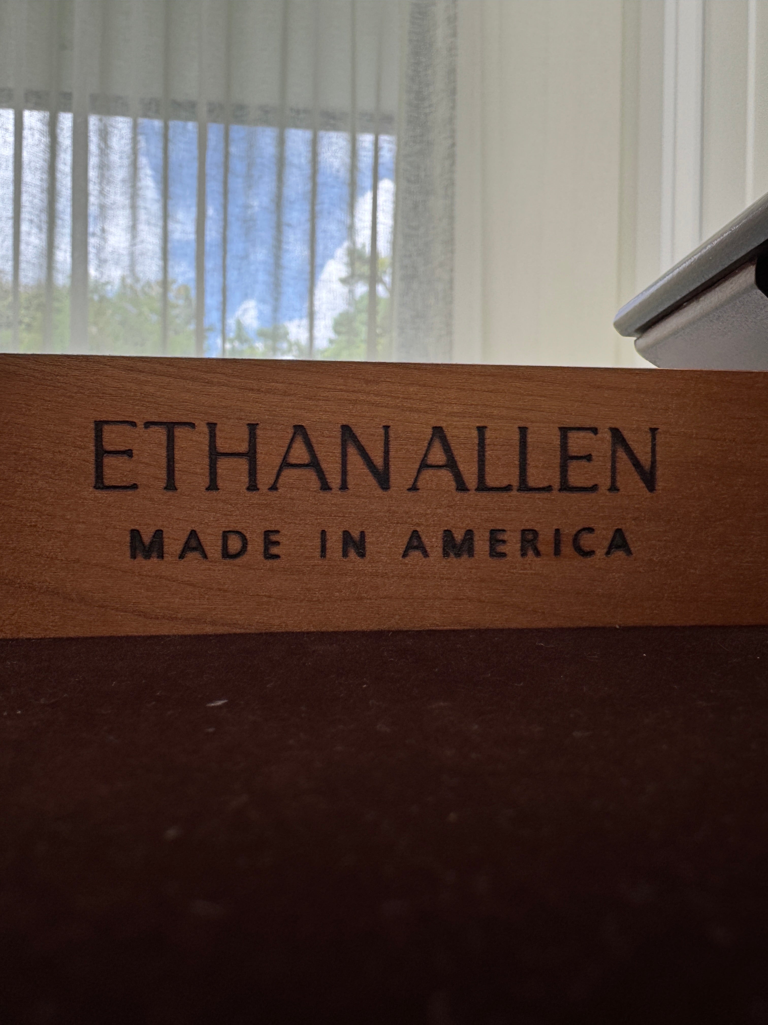 Vintage Ethan Allen Tall Chest / Lingerie Chest / Chiffoniere - Sable Medallion