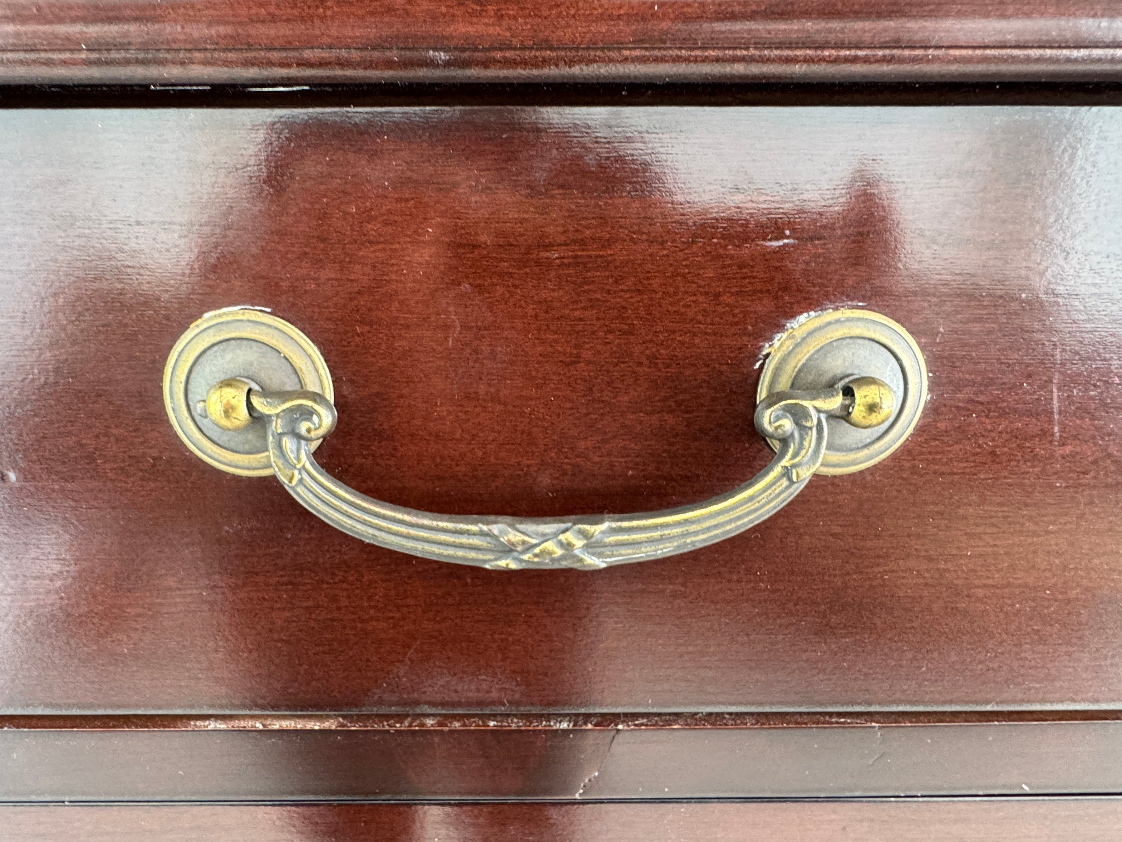 Vintage Ethan Allen Tall Chest / Lingerie Chest / Chiffoniere - Sable Medallion