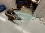 Female Life Sized Bronze Sculptural Coffee Table