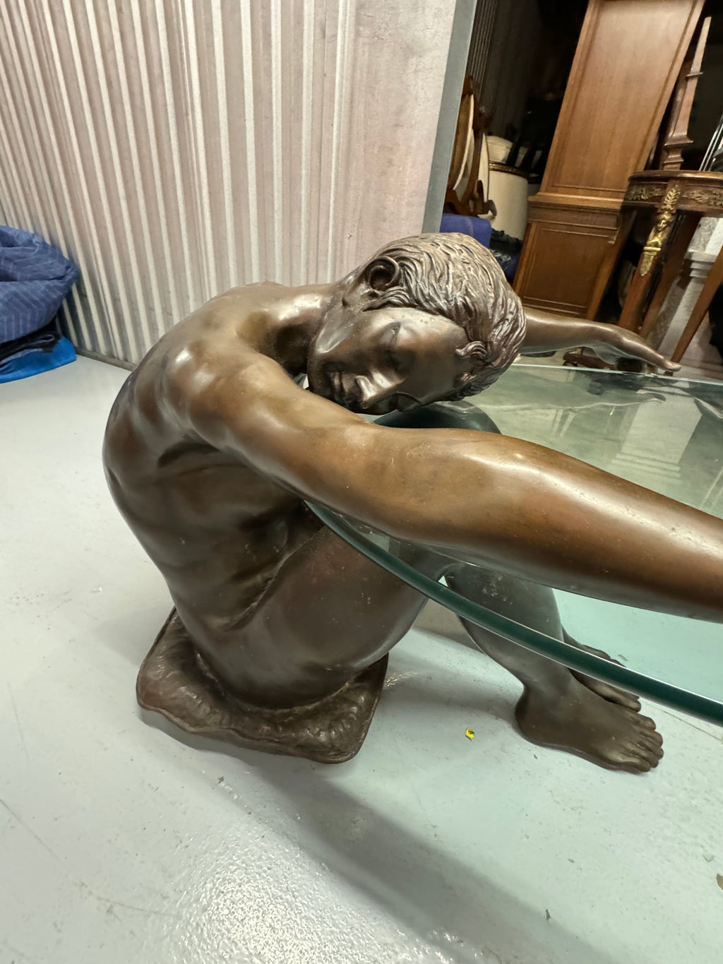 Female Life Sized Bronze Sculptural Coffee Table