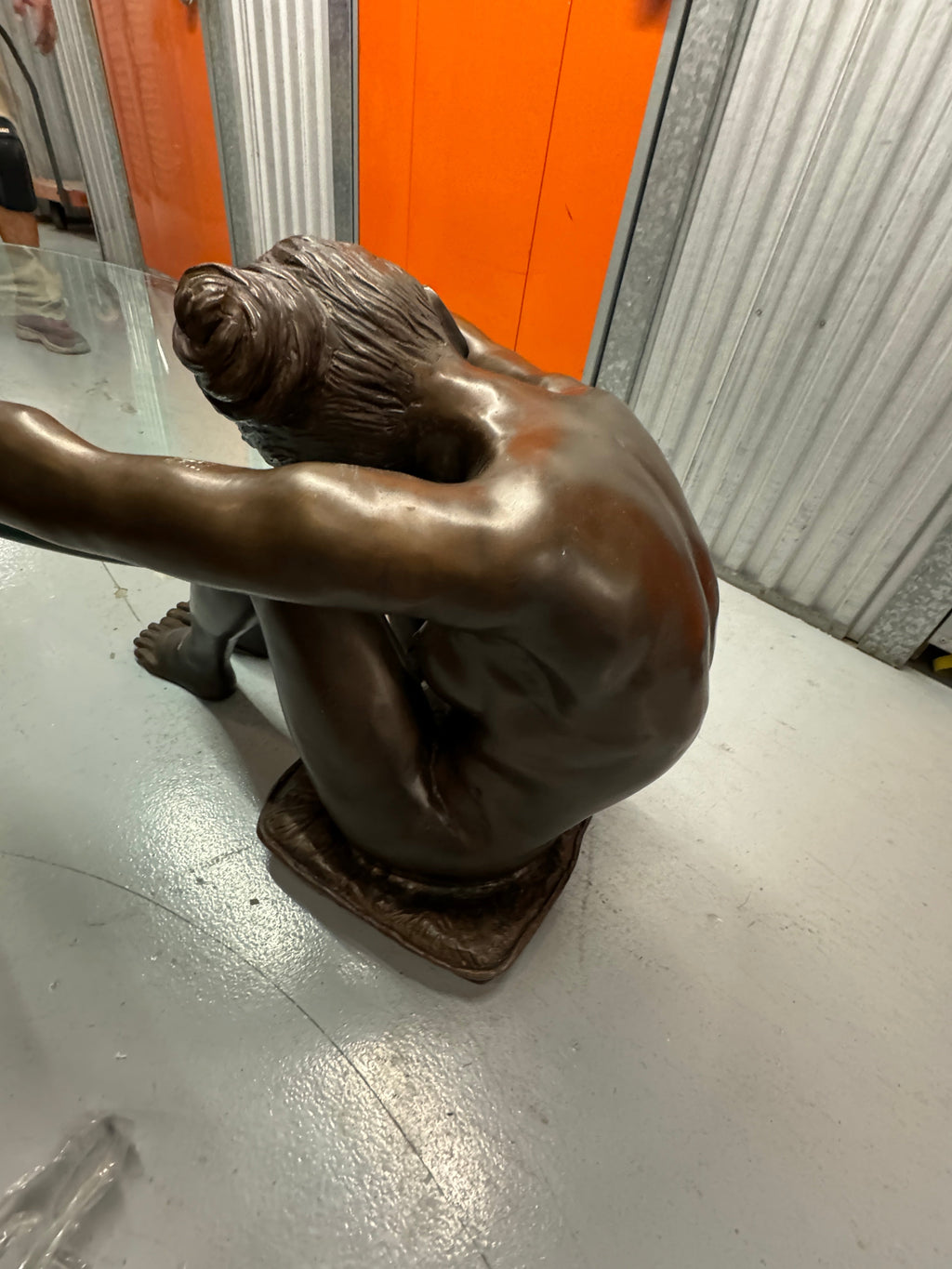 Female Life Sized Bronze Sculptural Coffee Table