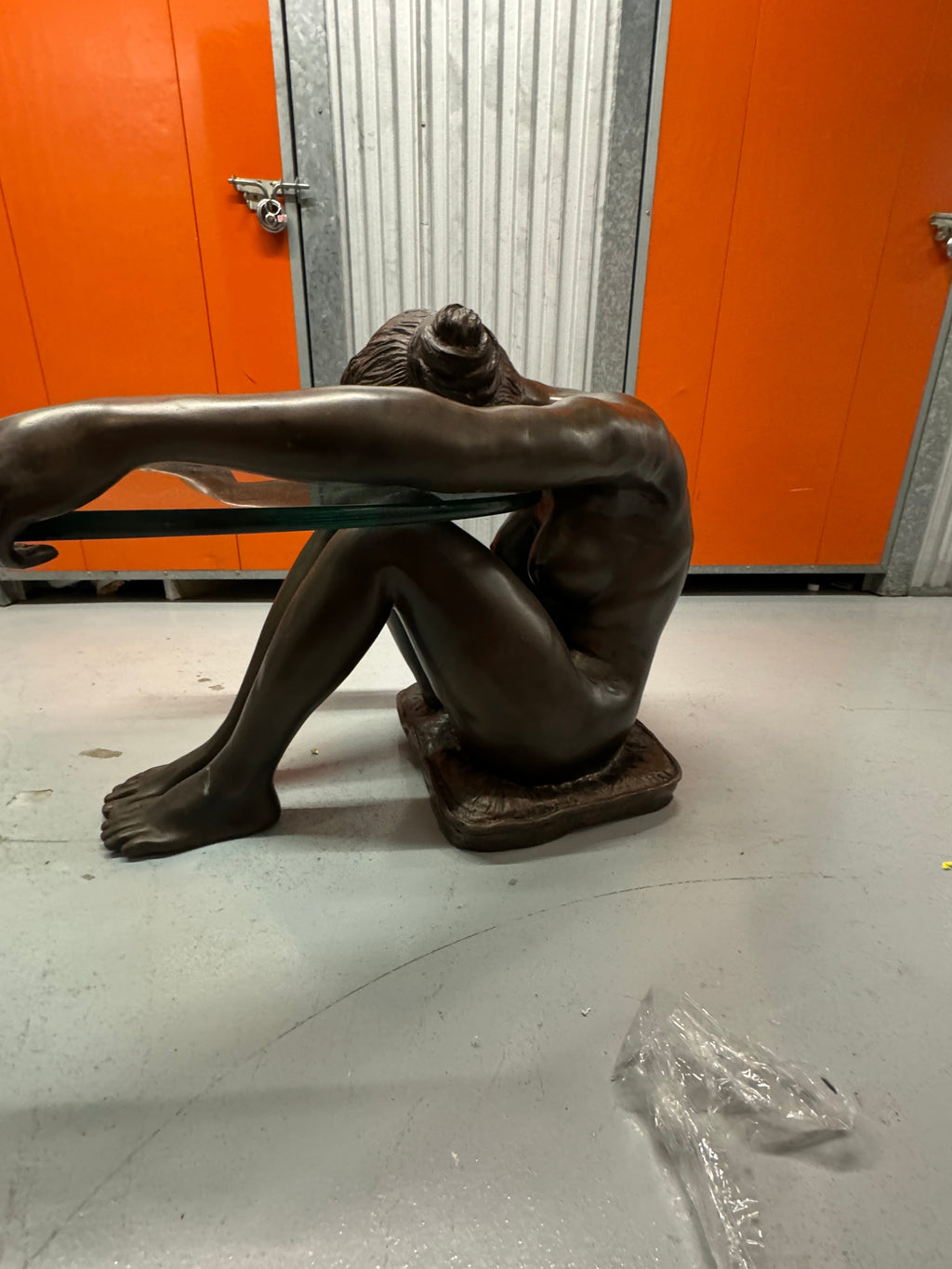 Female Life Sized Bronze Sculptural Coffee Table