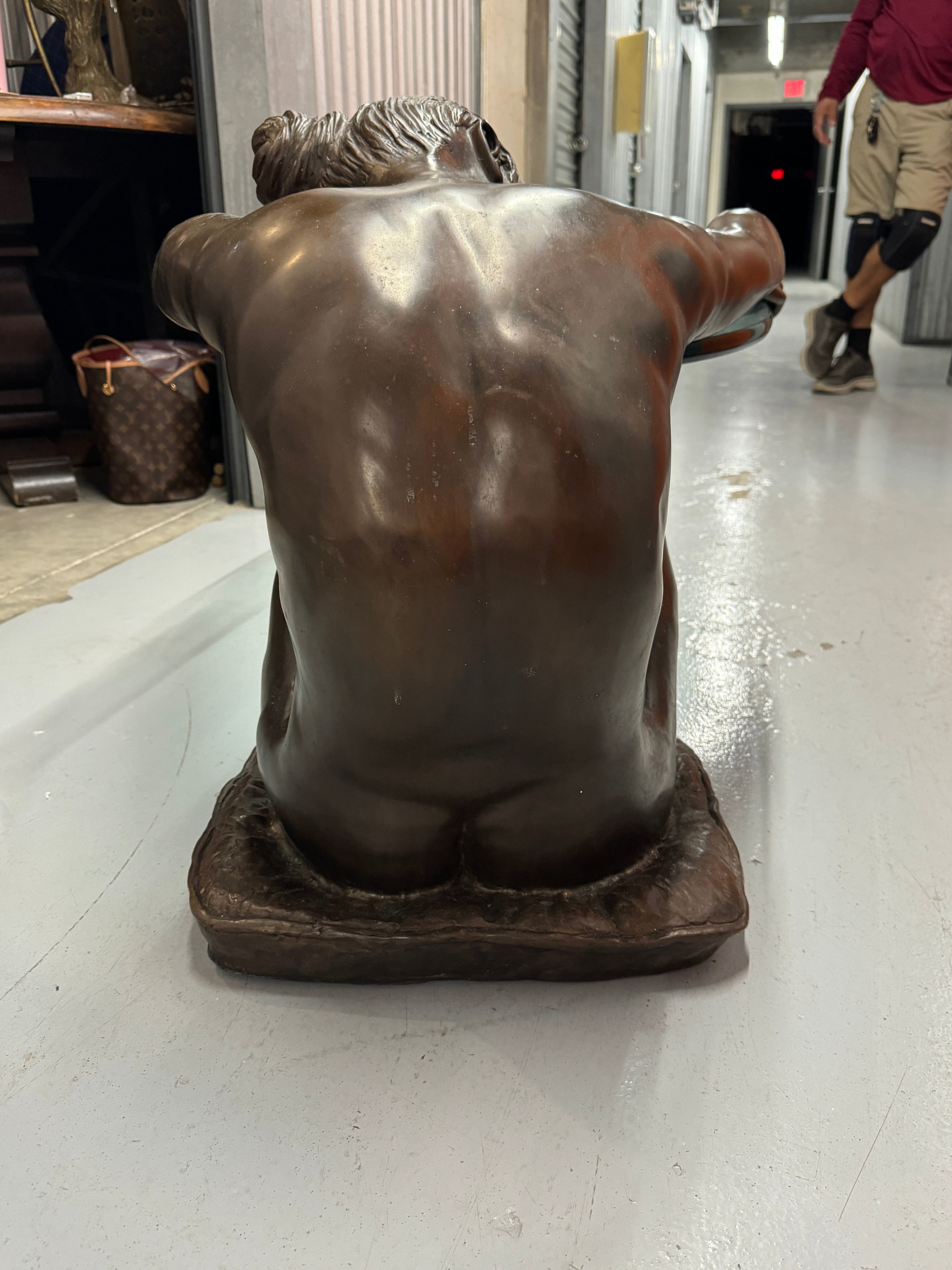 Female Life Sized Bronze Sculptural Coffee Table