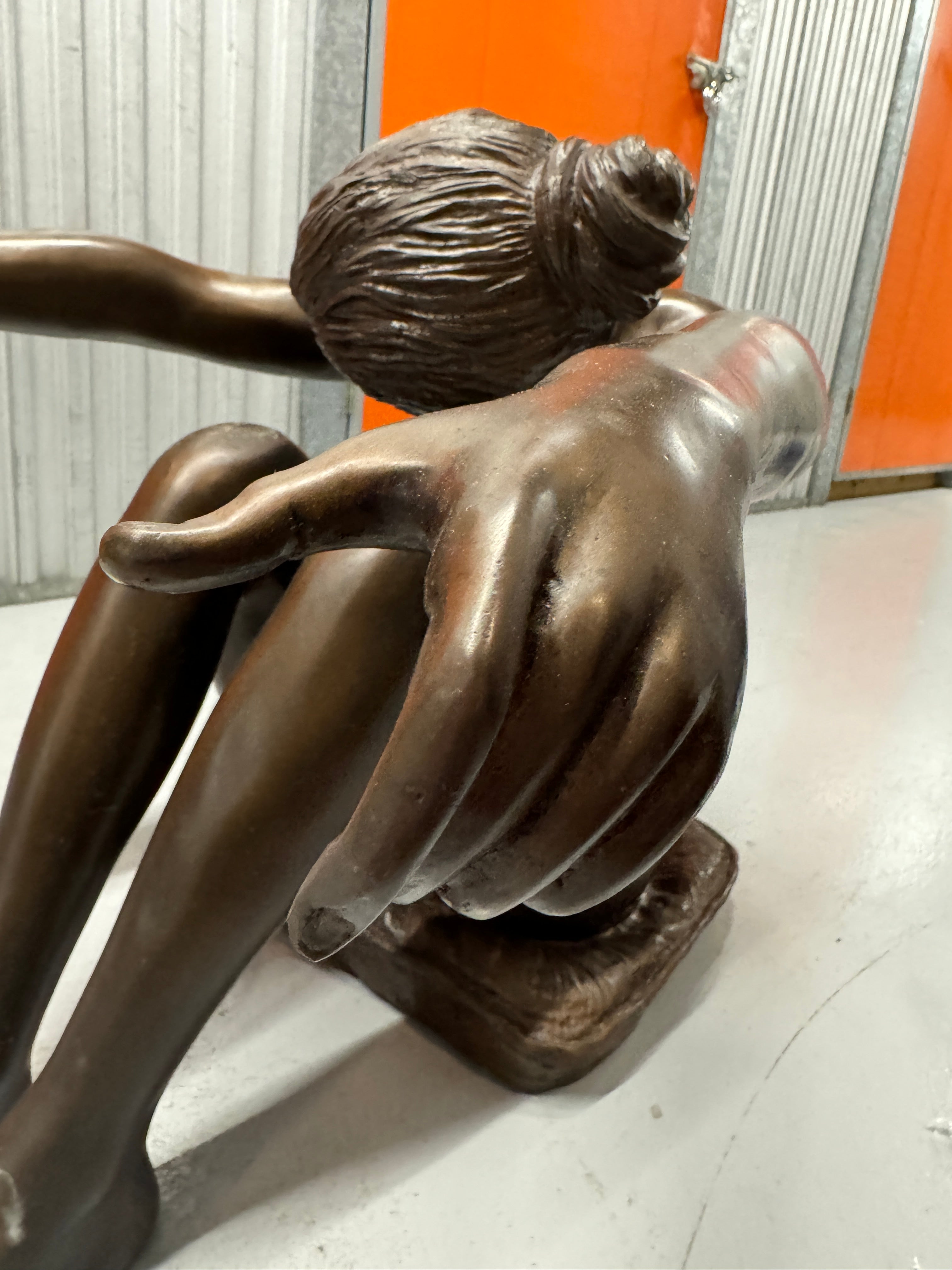 Female Life Sized Bronze Sculptural Coffee Table