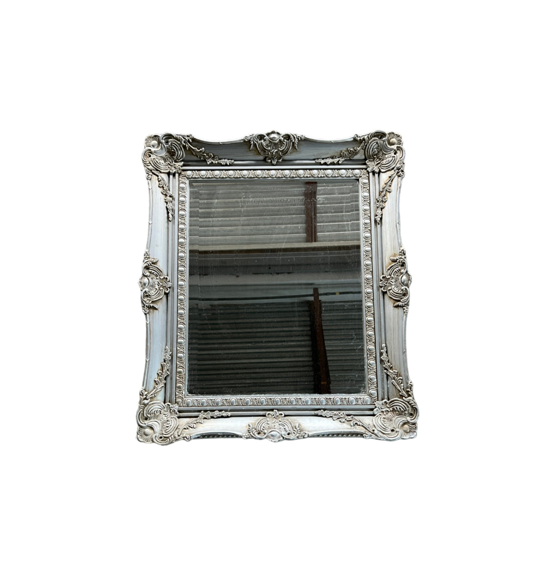 Ornate Silver Mirror - Medium Sized, Can be customized, Hangs horizontally or vertically