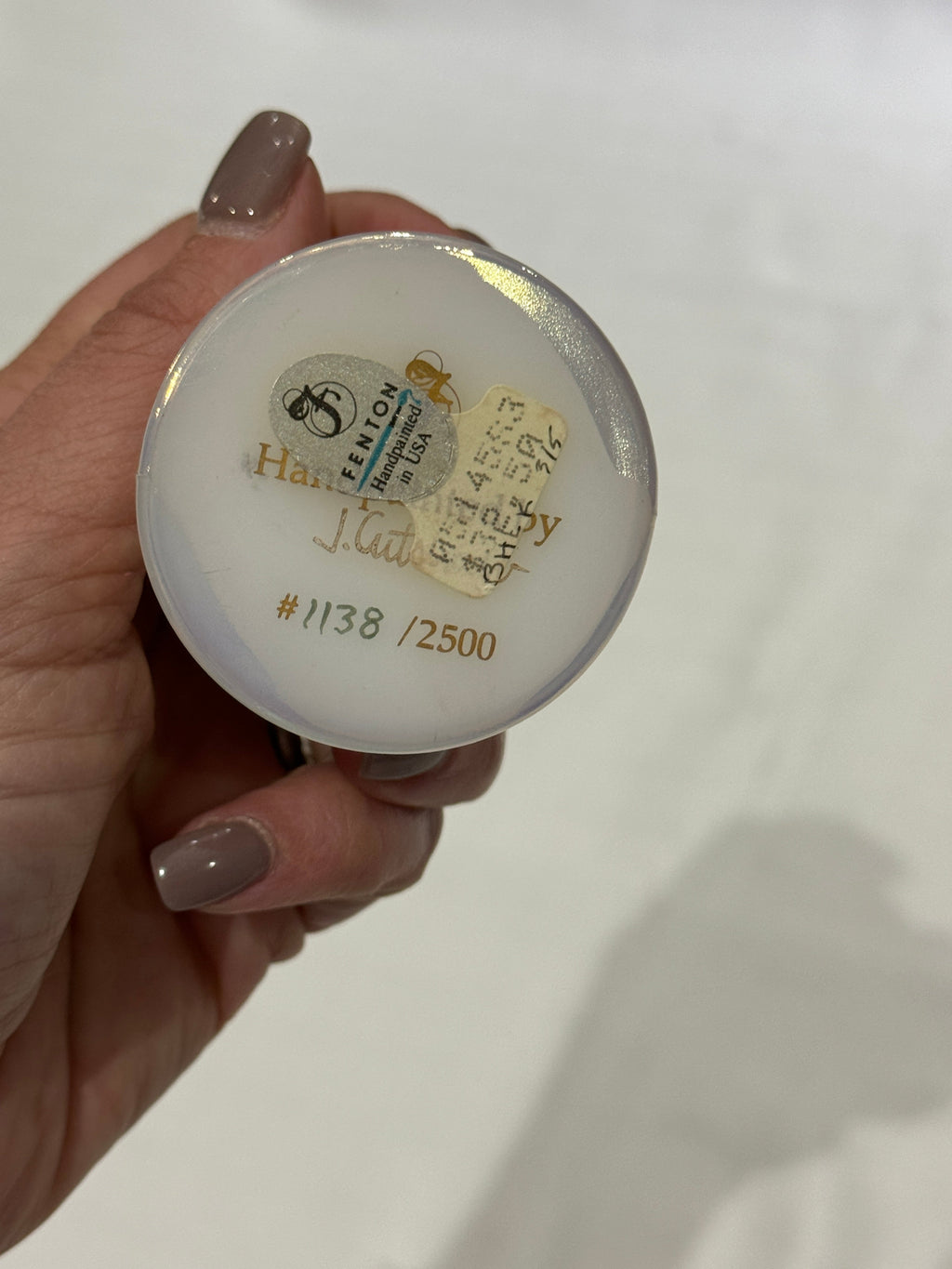 Fenton Iridescent Hand Painted Easter Egg