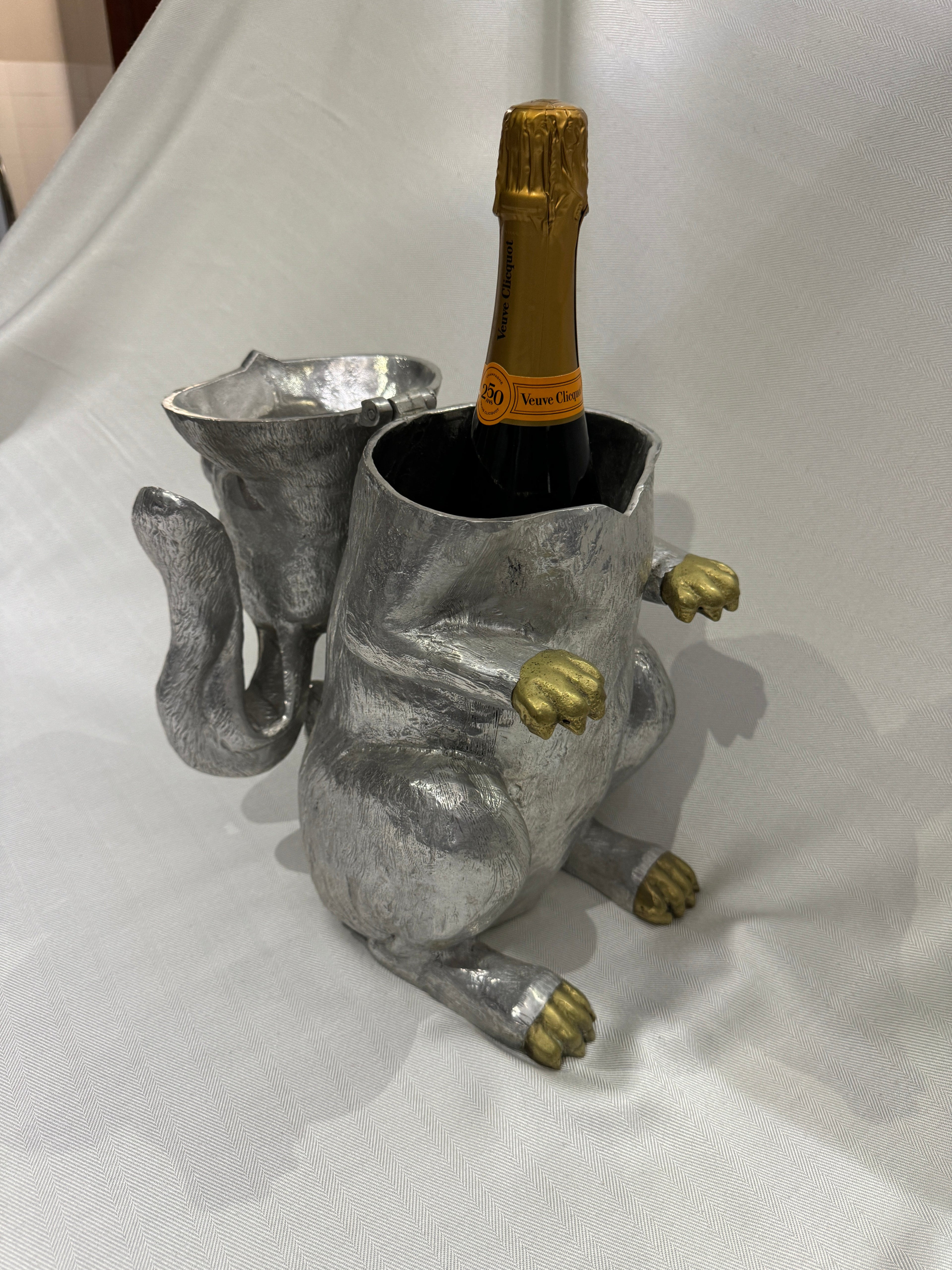 Vintage Rabbit Ice Bucket & Wine Cooler by Arthur Court, 1986