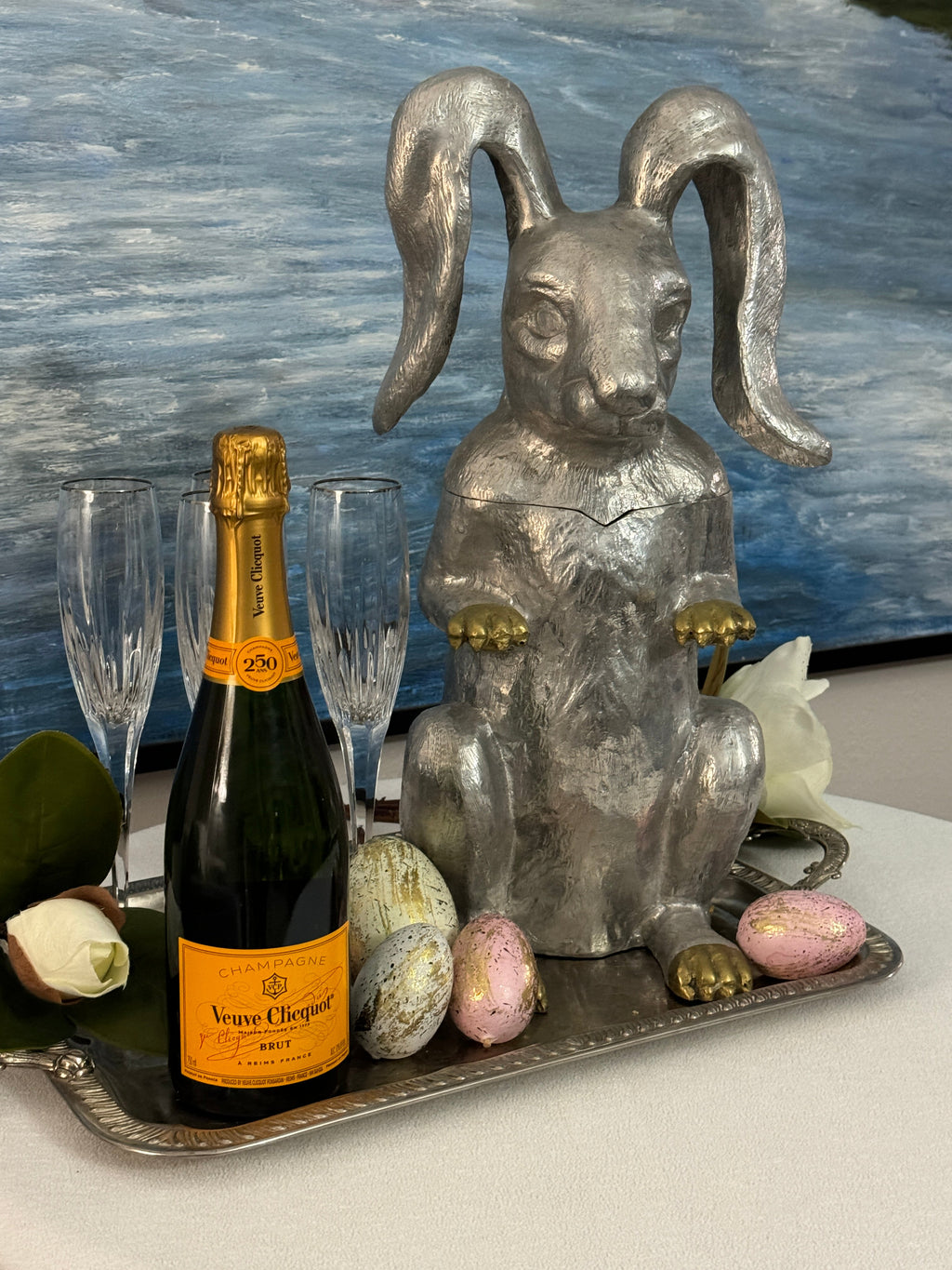 Vintage Rabbit Ice Bucket & Wine Cooler by Arthur Court, 1986