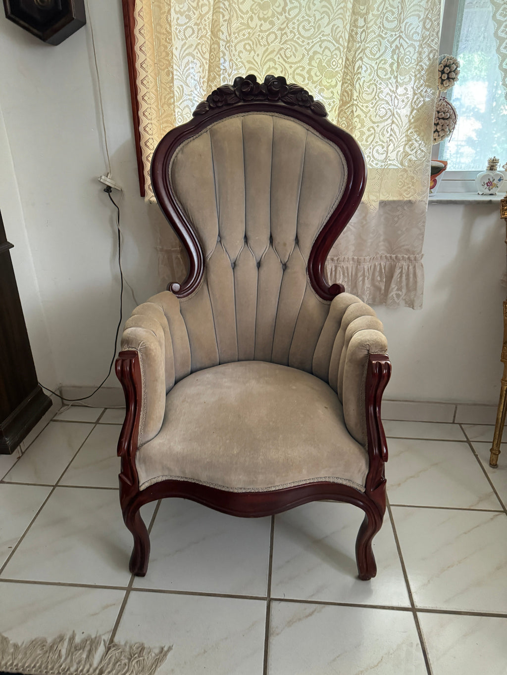 Vintage Kimball Victorian Mahogany Parlor Chairs - Set of Two Ladies and Gentleman's Chairs