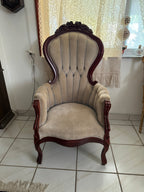Vintage Kimball Victorian Mahogany Parlor Chairs - Set of Two Ladies and Gentleman's Chairs