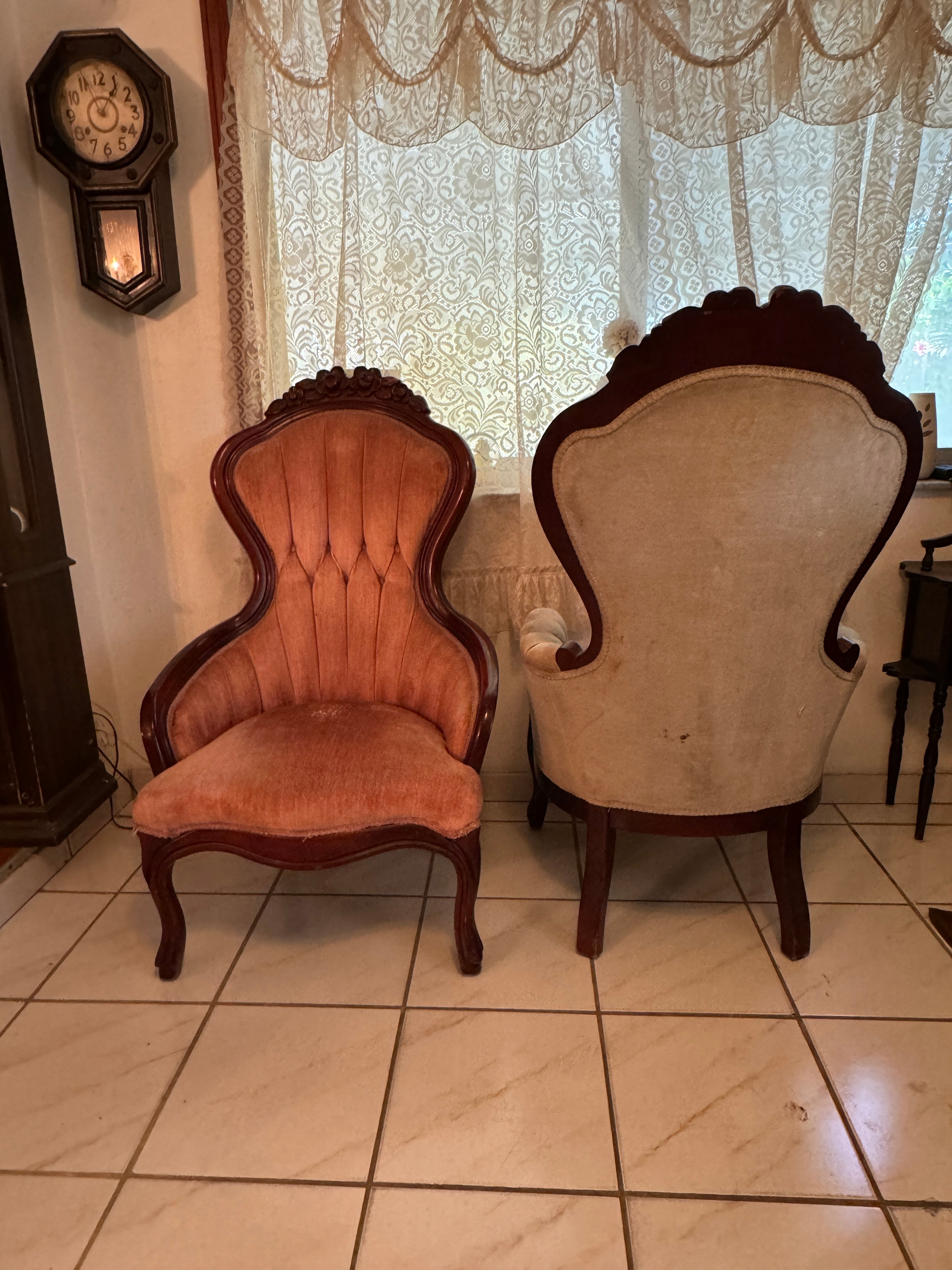 Vintage  Kimball Victorian Mahogany Parlor Chair - Ladies Chair