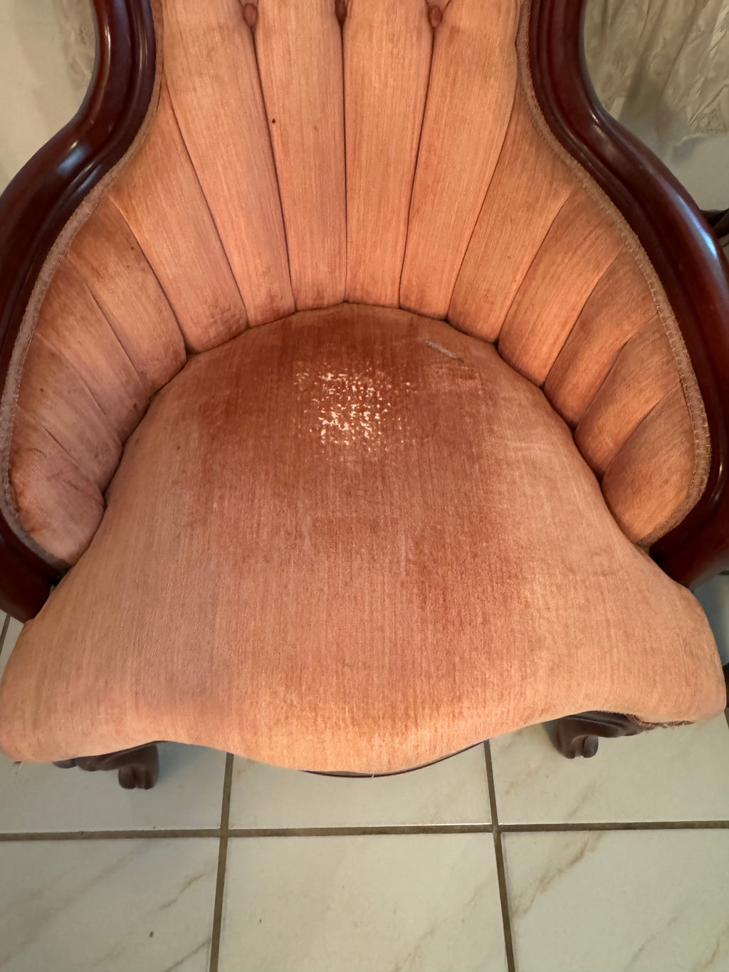 Vintage  Kimball Victorian Mahogany Parlor Chair - Ladies Chair