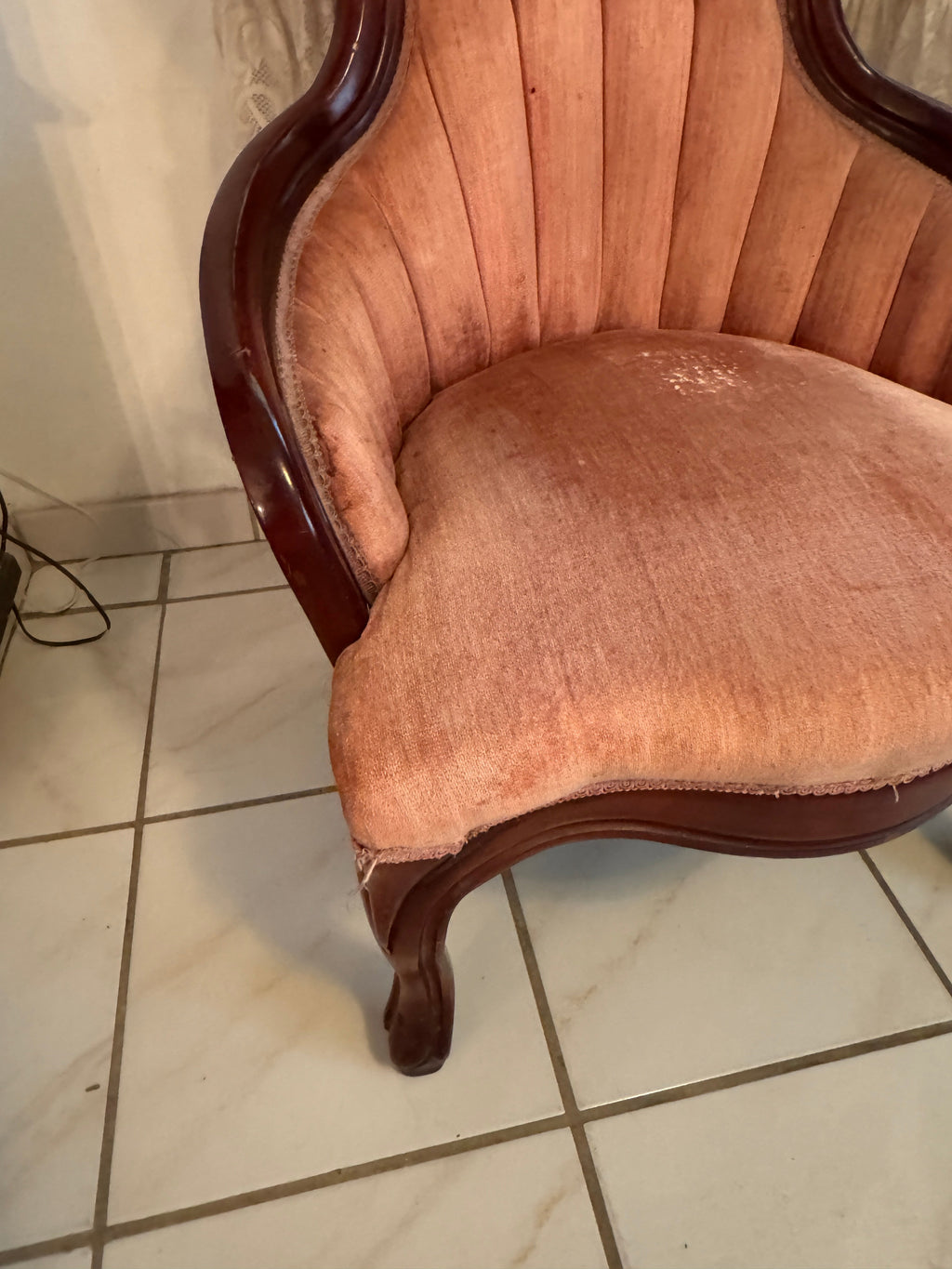 Vintage  Kimball Victorian Mahogany Parlor Chair - Ladies Chair