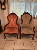 Vintage  Kimball Victorian Mahogany Parlor Chair - Ladies Chair