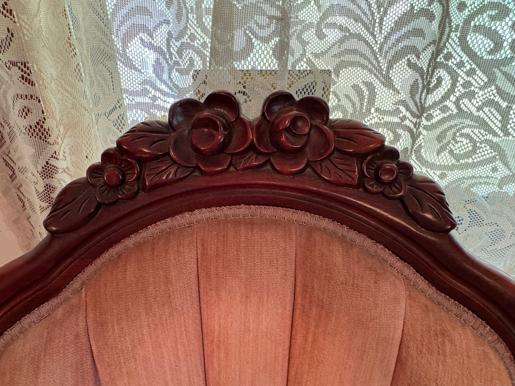 Vintage  Kimball Victorian Mahogany Parlor Chair - Ladies Chair