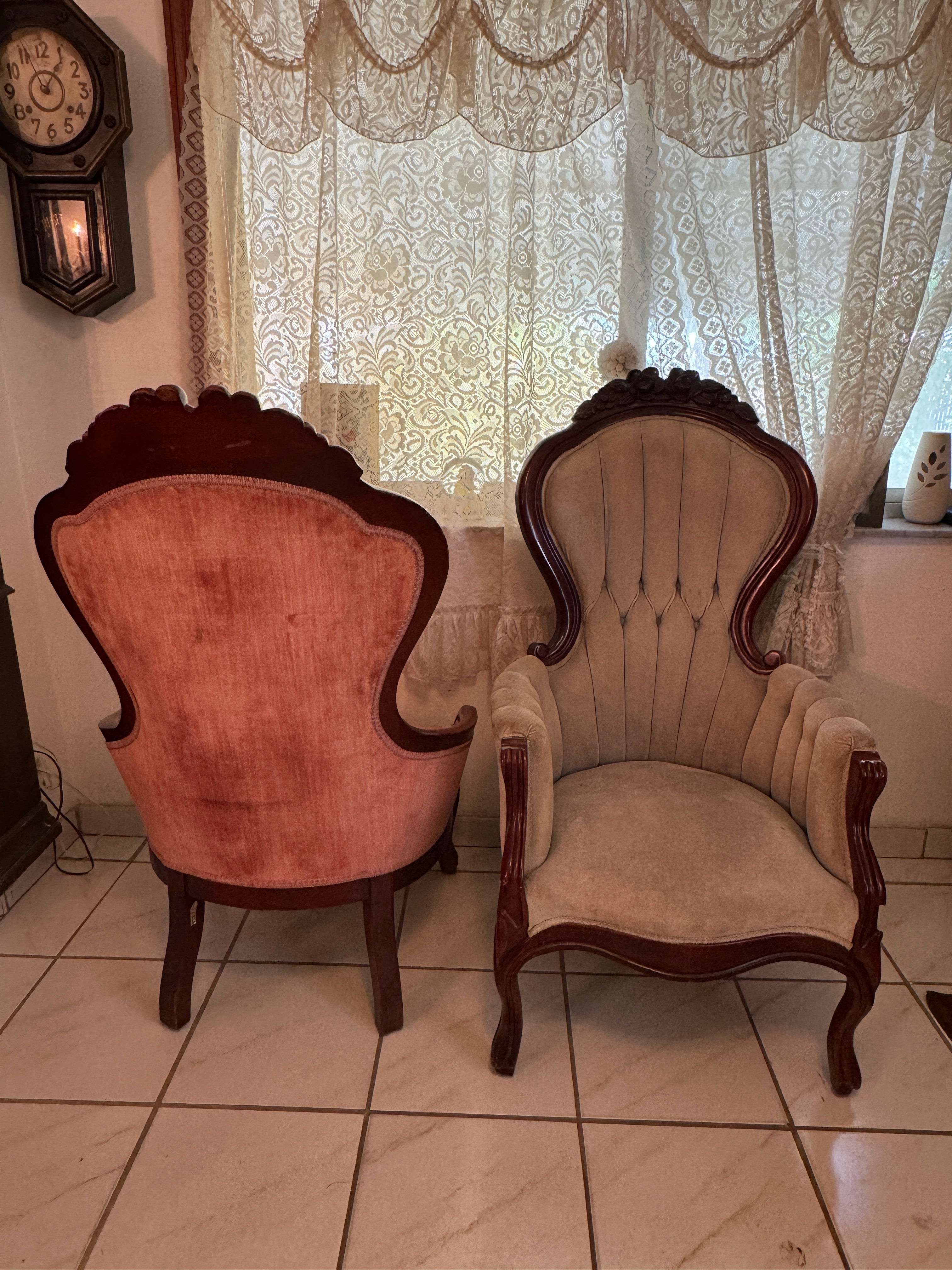 Vintage  Kimball Victorian Mahogany Parlor Chair - Ladies Chair