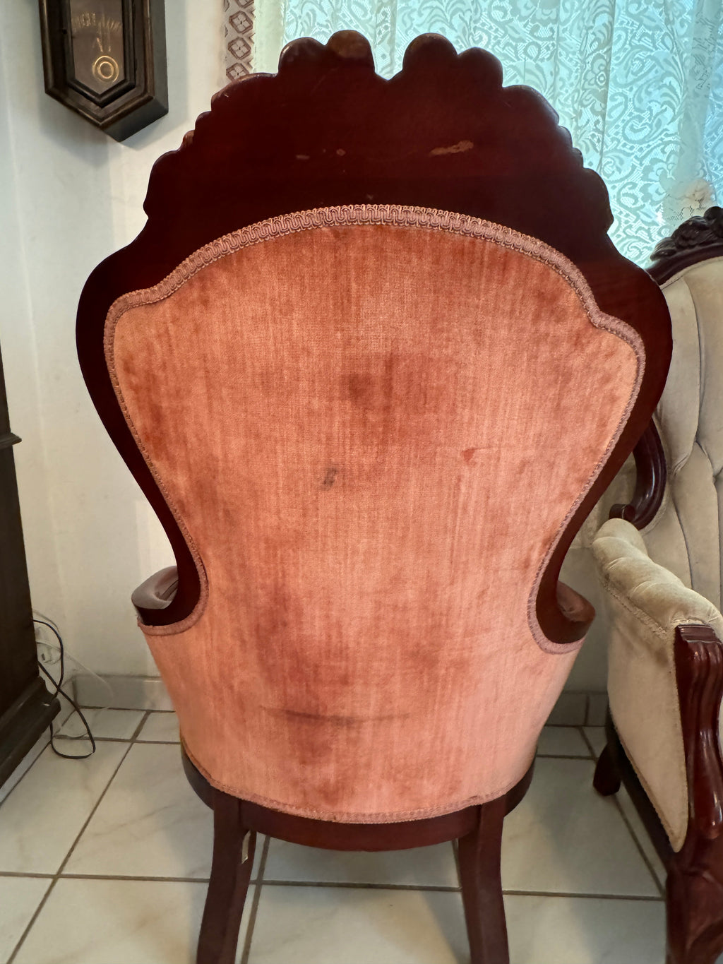 Vintage Kimball Victorian Mahogany Parlor Chairs - Set of Two Ladies and Gentleman's Chairs