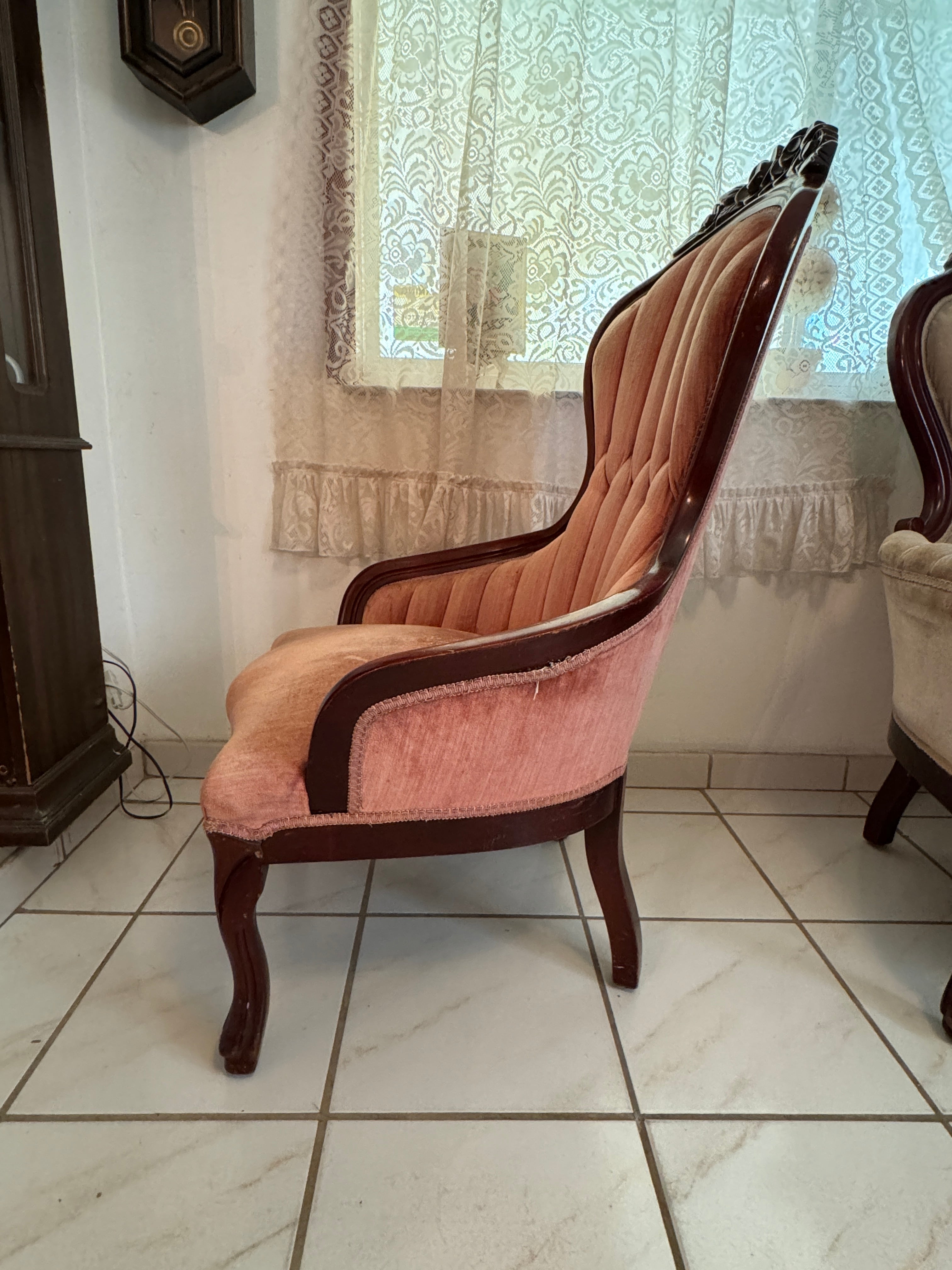 Vintage  Kimball Victorian Mahogany Parlor Chair - Ladies Chair